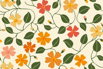 Artisanal flower harmony. Seamless pattern for fabric projects