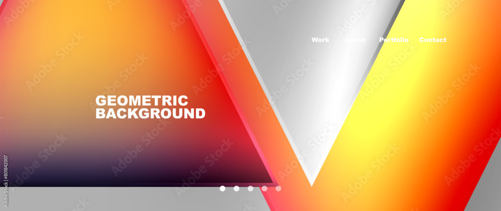 Poster a geometric background featuring a symmetrical pattern of triangles and rectangles in shades of ambe