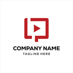 LP play button logo design vector sign, design inspiration.