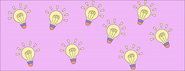 Power of Innovation, Bulb Pattern, Banner Illustration