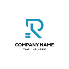 creative R real estate logo, design inspiration, vector