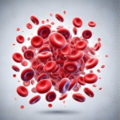 red cells flowing through vein