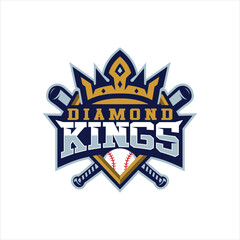 Baseball diamond and Crown Vector Logo Design, design inspiration, vector