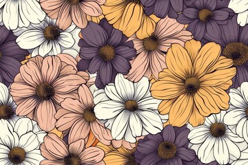Seamless botanical harmony. Handcrafted flowers for fabrics