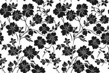 Artisanal flower sketches. Seamless pattern for fabric projects