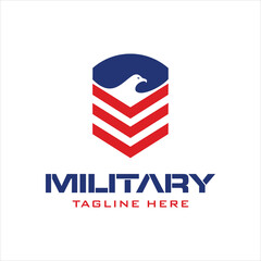 military eagle logo design shield design template, emblem logo for military, design inspiration, vector