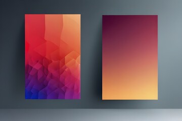 Abstract gradient background vector set. Minimalist style cover template with vibrant perspective...