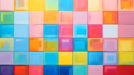 Digital retro squares painting abstract geometric pattern graphics poster background