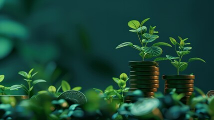 banking climb ascent stacks ecology growth green money finance plant cash piggybank finance saving currency Green growth coin piggy value 100 stack strategy bench euro improv coin bank change plant 