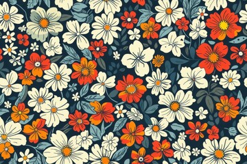 Chic floral fantasy. Handdrawn pattern for stylish fabrics