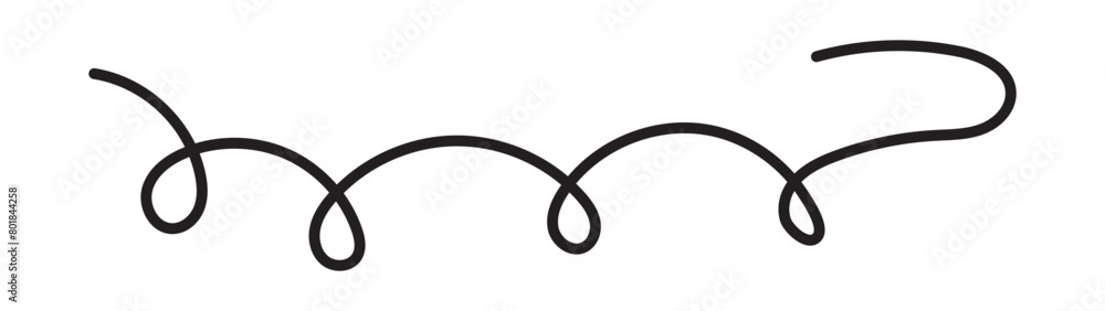 Poster squiggle line design element. curved line design