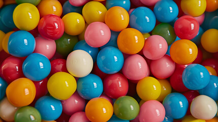 Colorful candy sprinkles. gummy ball candies for background uses. Sugar sprinkle dots, decoration for confectionery. High magnification macro.