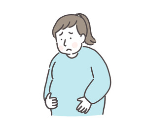 体型で悩む女性のイラスト