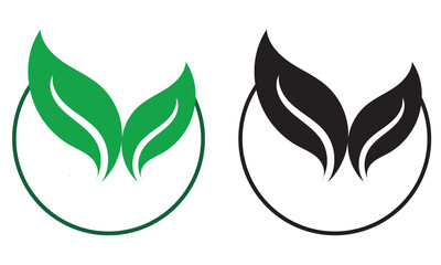 Leaf ecology nature element vector icon, Leaf Icon, Leaf icons green leaves, environment and nature eco sign. Leaves on white background . Vector illustration. EPS 10