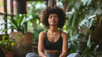 Girl practices selfcare to reduce stress and improve mental wel. Concept Self-Care Activities, Stress Reduction Techniques, Mental Well-Being, Healthy Habits, Relaxation Practices