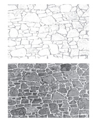 Set of Vector Stone Blocks Wall Grunge Textures Background