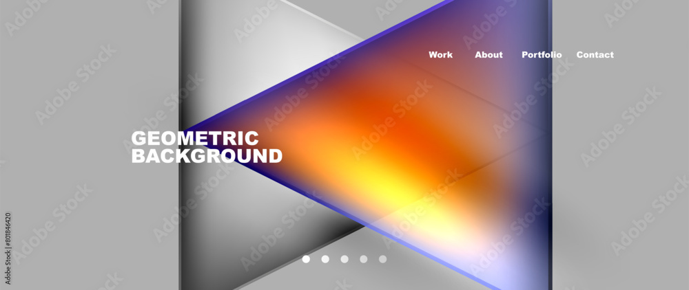 Poster the geometric background features a triangle in electric blue surrounded by tints and shades. the de