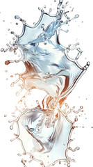 Realistic slash of liquid captured in high-definition, die-cut style on a clean white background, perfect for dynamic clipart