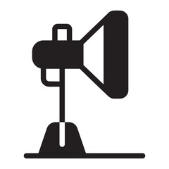 studio lighting glyph icon