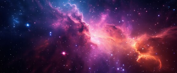 Fototapeta premium Colorful space galaxy cloud nebula. Stary night cosmos. Universe science astronomy. Supernova background