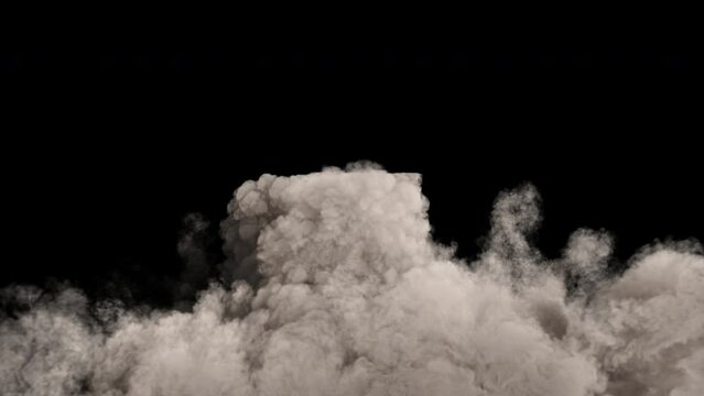 Bridge collapse explosion on black background with alpha channel