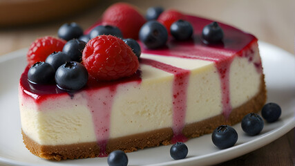 raspberry and blueberry cheesecake