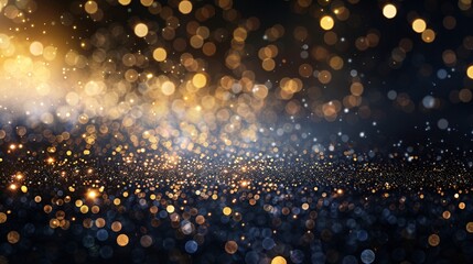 Obraz premium beautiful nice glitter bokeh background, gold and black tone