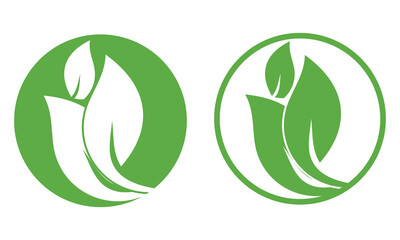 Set of green and black  leaf icons. Leaves of trees and plants. Leaves icon. Collection green and black leaf. Elements design for natural, eco, bio, vegan labels. Vector illustration. EPS 10