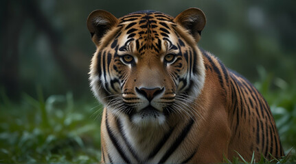 portrait of a Bengal tiger, happy wild life day special picture of Bengal  angry mood tiger  ai generated 