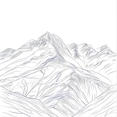 mountain line drawing vector illustration
