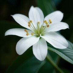 white flower on green background