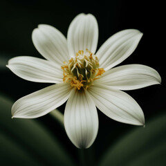 beautiful white flower leaves macro