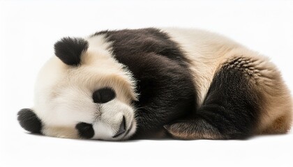 Wallpaper texted red panda sleeping isolated  background