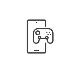 Mobile Gaming line icon