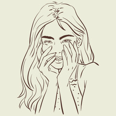 portrait of a person posing vector for card decoration illustration