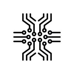 Black line icon for connection