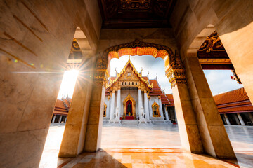 Wat Benchamabophit Famous temples in the capital of Bangkok It has architecture. and is rich in...