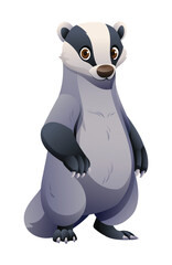 Cartoon badger vector illustration isolated on white background