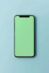 Phone mockup with green screen on isolated background