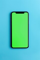 Phone mockup with green screen on isolated background