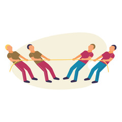 Tug of war concept vector illustration
