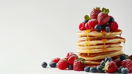 Pancakes with various berries