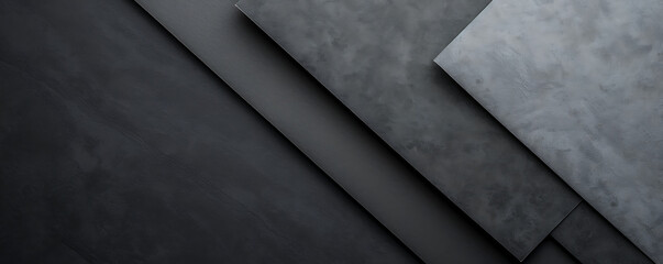 Grey paper minimalistic presentation background. Top view, flat lay with copy space for text	