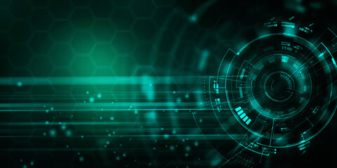 2d illustration Abstract futuristic electronic circuit technology background