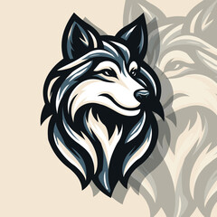 logo mascot wolf illustration vector