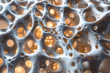 Bone structure, structure of human bone, close-up microscopic view