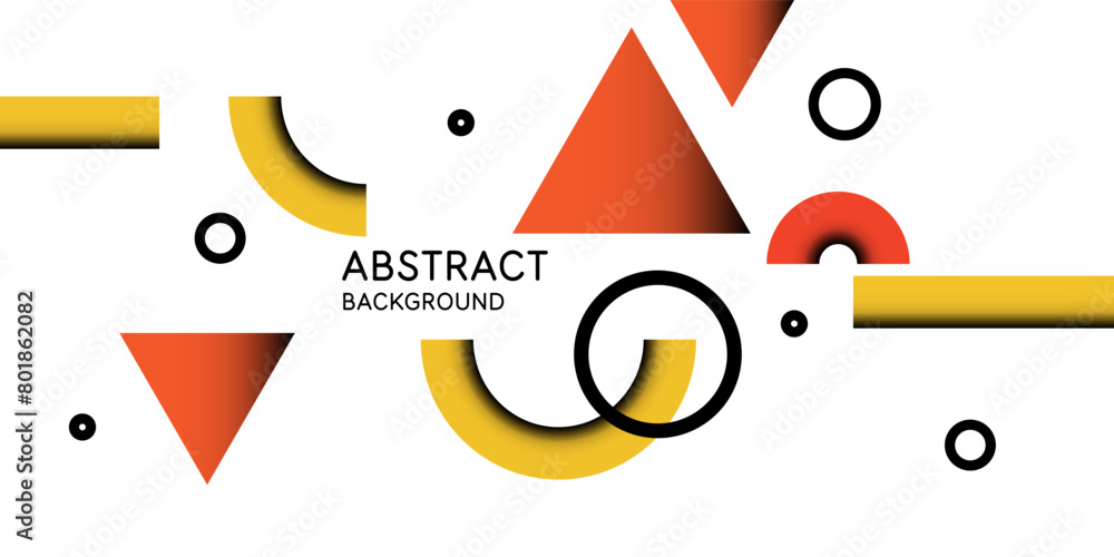 Aufkleber trendy abstract art geometric background with flat, minimalistic style. vector poster with elements 
