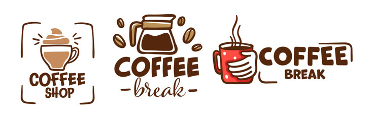 Artistic Coffee Logo Compilation vector