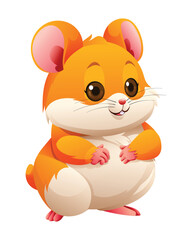 Cute hamster cartoon vector illustration isolated on white background