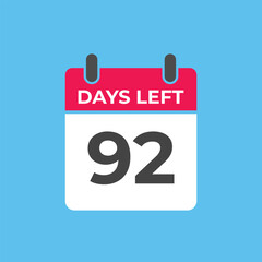 93 days to go countdown template. 93 day Countdown left days banner design. 93 Days left countdown timer